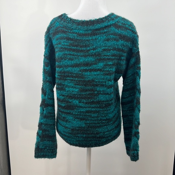 SITA MURT Sweater Women 36 Blue Rent The Runway Stripe Cable Knit Anthropologie - Picture 7 of 15